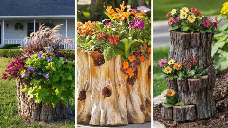 33 Creative Tree Stump Planter Ideas for Your Garden