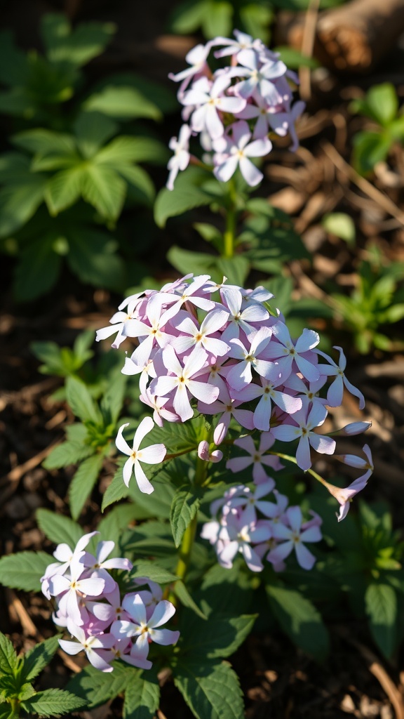 Woodland phlox flowers in a garden setting