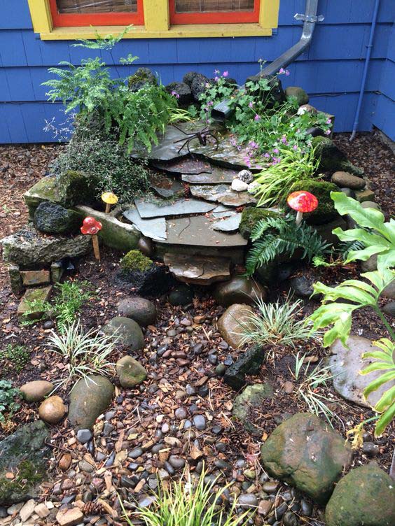 Mossy Rock Waterfall Feature