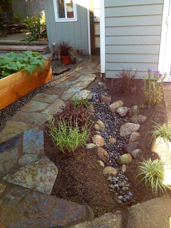 Flagstone Dry Creek Bed
