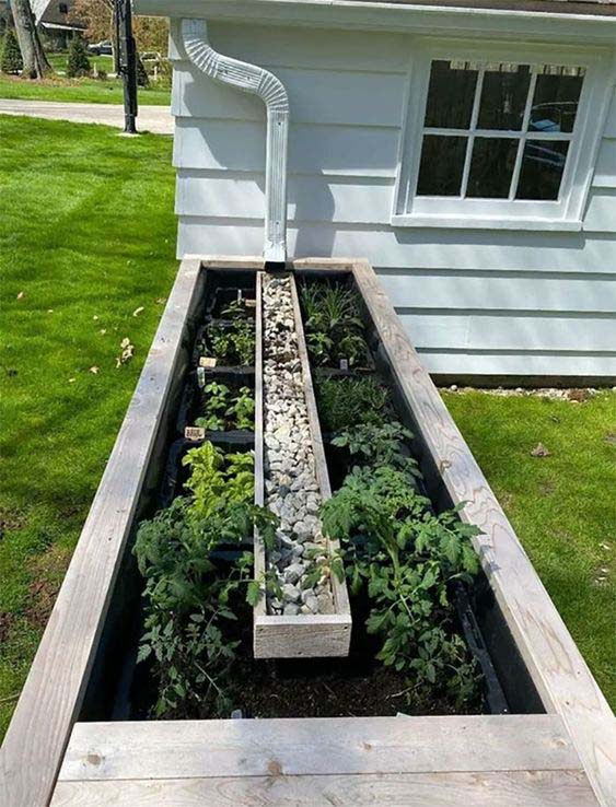 Wooden Planter Trough Runoff